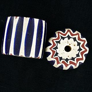 Two large chevron beads 05.01.1495