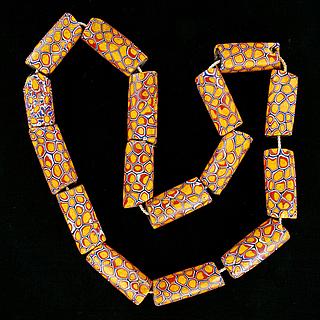 Necklace of 16 ancient millefiori beads 05.01.1487